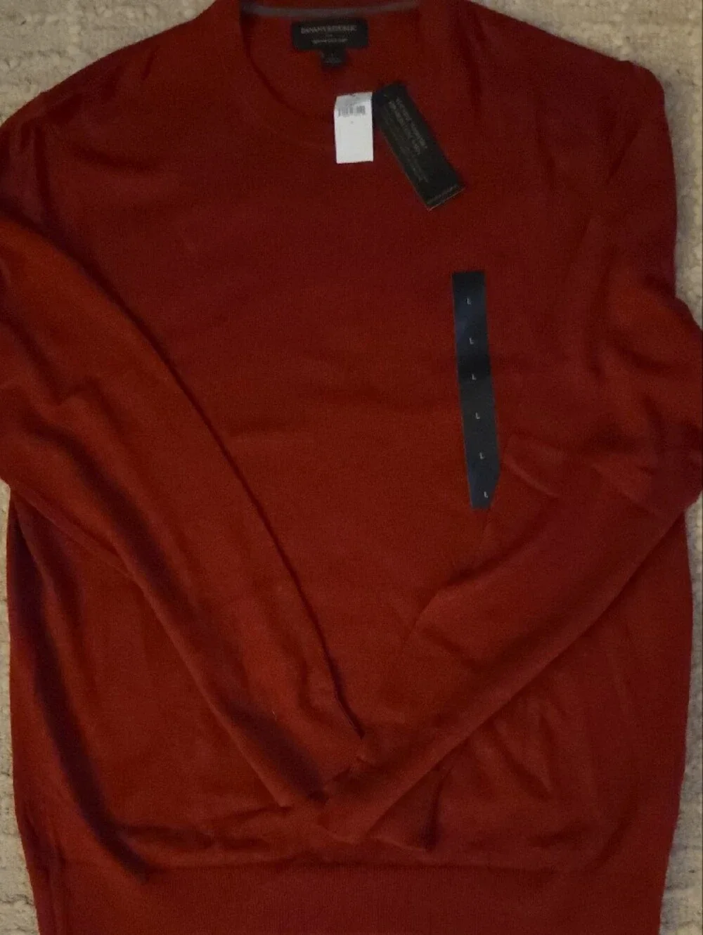 NWT Banana Republic Men's Premium Luxe Yarn Crew-Neck Sweater Dark Red L